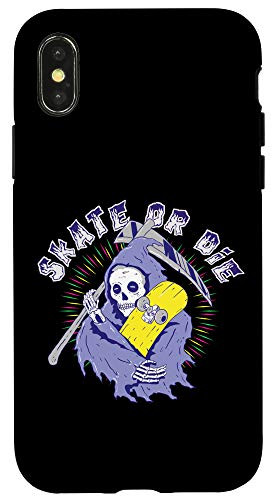 iPhone X/XS Skateboard Skull Reaper Skateboarding Retro Skater Grunge Case