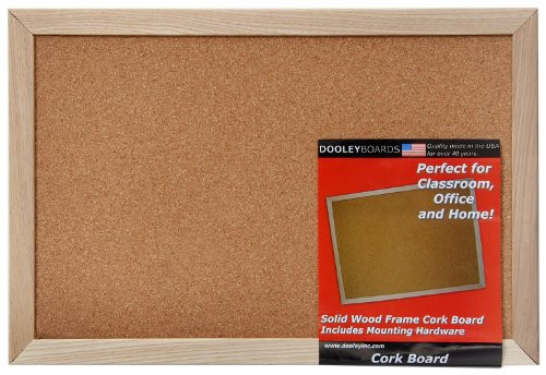 Dooley Wood Framed Cork Board, 11 x 17 Inches, 1 Board (1218CO)