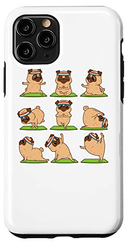 iPhone 11 Pro Pug Yoga Position Workout Pug Dog Gift Case