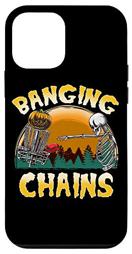 iPhone 12 mini Disc Golf Banging Chains Halloween Skeleton Pumpkin Basket Case