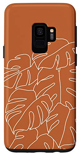 Galaxy S9 Monstera Leaf Botanical Tropical Burnt Orange Terracotta Case