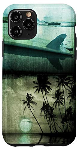 iPhone 11 Pro Beach Tropical Sunset Surfing Surf Board Surfer Palm Tree Case
