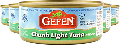 Gefen Chunk Light Tuna in Water 6oz -6 Pack-- Low Fat- Kosher for Passover