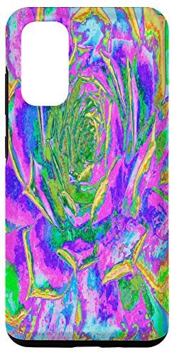 Galaxy S20 Abstract Hot Pink- Green- Blue and Orange Sedum Rosette Case