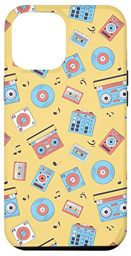 iPhone 12 Pro Max Retro Music Vinyl LP Record Player Boombox Cassette Pattern Case