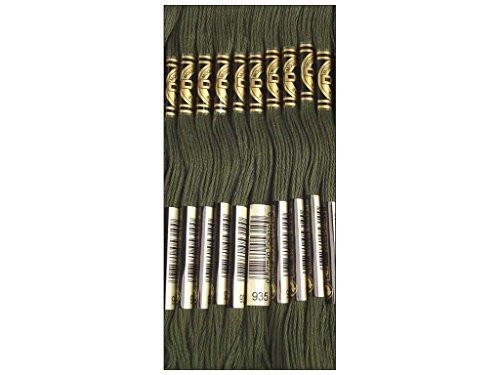 Bulk Buy: DMC Thread Six Strand Embroidery Cotton 8.7 Yards Dark Avocado Green 117-935 (12-Pack)