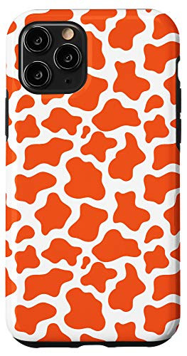 iPhone 11 Pro Cow Print Orange And White Animal Phone Case