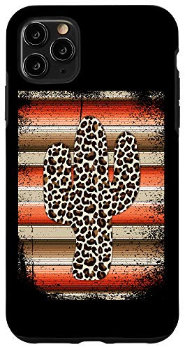 iPhone 11 Pro Max Funny Leopard Cactus Serape Cactus print Brown Orange Red Case