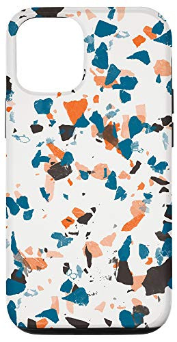 iPhone 12/12 Pro Terrazzo Inspired Blue Orange Blush White Pattern Aesthetic Case