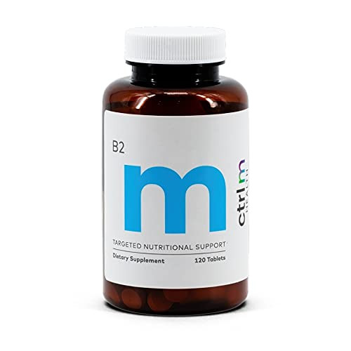 Ctrl M Health - B2 -Riboflavin-- 400mg-120 Tablets of Bioactive Riboflavin 5 Phosphate - Gluten-Free- Non-GMO- Vegan
