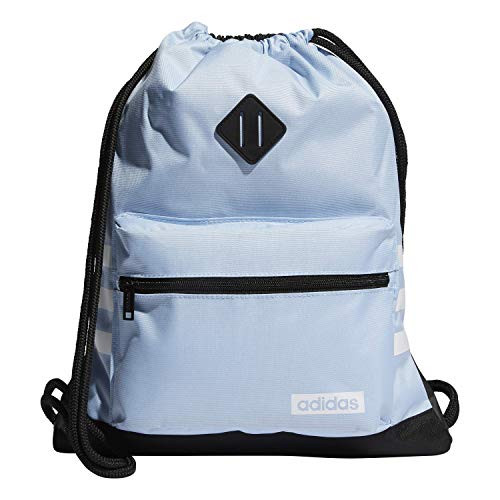 adidas Unisex Classic 3S Sackpack- Glow Blue/White/Black- ONE SIZE