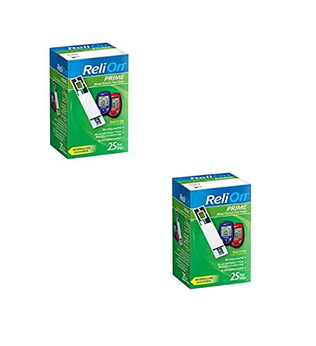 ReliOn Prime Blood Glucose Test Strips- 25 Count -2 Pack-