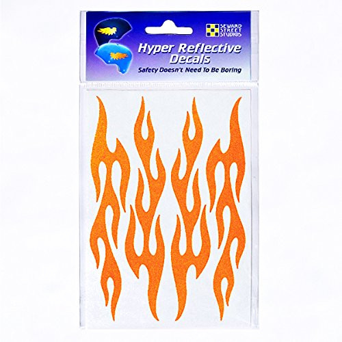 Seward Street Studios Reflective Decals Flames Set Retro Fire Safety Sticker Kit Flame Reflector Stickers -Orange- Seward Street Studios Reflective Decals Flames Set Retro Fire Safety Sticker Kit Flame Reflector Stickers -Orange-