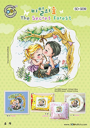 SO-3239 The Secret Forest- SODA Cross Stitch Pattern Leaflet- Authentic Korean Cross Stitch Design- Cross Stitch Pattern Chart- Color Printed on Coated Paper