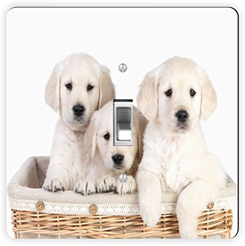 Rikki Knight Labrador Puppies in Basket-Single Toggle Light Switch Plate