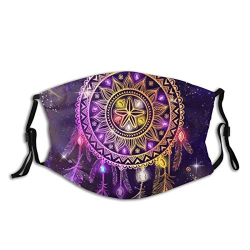 Dreamcatcher Native American Print Face Mask-Adjustable Ear Loops|Reusable-With Filter Pocket-Unisex Balaclava Bandana Cloth