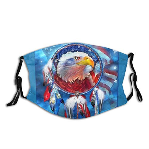Native American Eagle Printed Face Mask- Decorative|Adjustable- With 2 Filters For Men And Women Balaclava Bandana Cloth