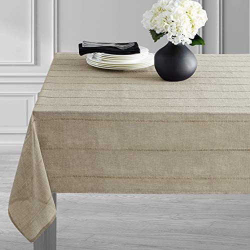 Benson Mills CORI Sheer Lightweight Tablecloth- 60X104 INCH- Linen