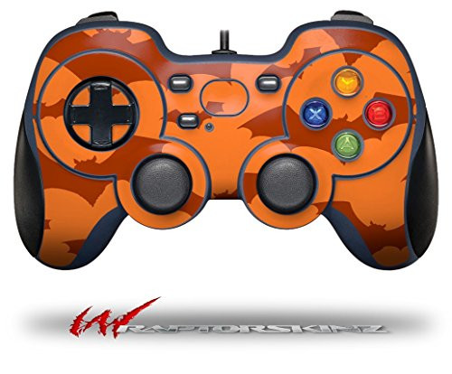 Deathrock Bats Orange - Decal Style Skin fits Logitech F310 Gamepad Controller -CONTROLLER SOLD SEPARATELY-