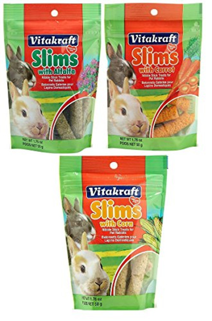 Vitakraft Pet Rabbit Slims Nibble Stick Treat Variety Vitakraft Pet Rabbit Slims Nibble Stick Treat Variety