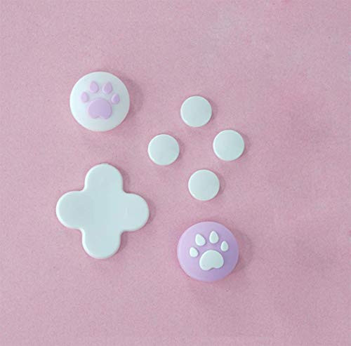 Thumb Stick Grips Caps Colorful ABXY Buttons Sticker Direction Buttons Sticker D-Pad Button Set Joystick Caps Covers for Nintend Switch NS Joy-Con Controller -PurplePlusWhite-