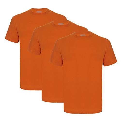 Smith's Workwear Men's Adult Quick Dry Short Sleeve Crew Neck Tee- 3-Pack- Sport Orange- X-Large