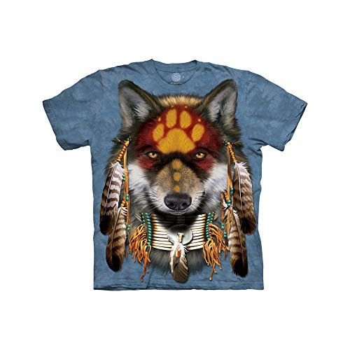 The Mountain Kids' Big MyMountain Native Wolf Spirit Apparel-Cornflower Blue- Large The Mountain Kids' Big MyMountain Native Wolf Spirit Apparel-Cornflower Blue- Large