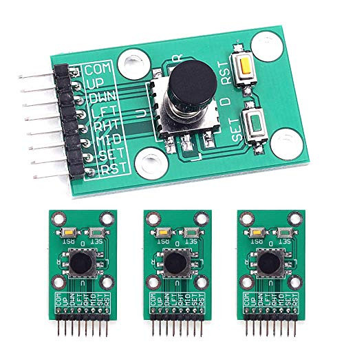 Icstation 5 Way Navigation Key Joystick Keyboard Menu Button Module 3.3V 5V for Arduino Raspberry Pi -Pack of 4-