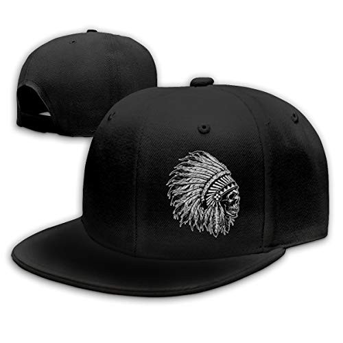 Native American Skull Hat Adjustable Baseball Cap Hip Hop Cap Black