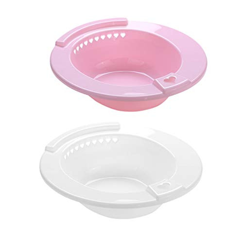 Healifty 2pcs Portable Sitz Bath Basins Sitz Bath for Toilet Seat Foldable Sitz Bath Tub Postoperative Care Basin for Hemorrhoid Relief Pregnant Women Elderly