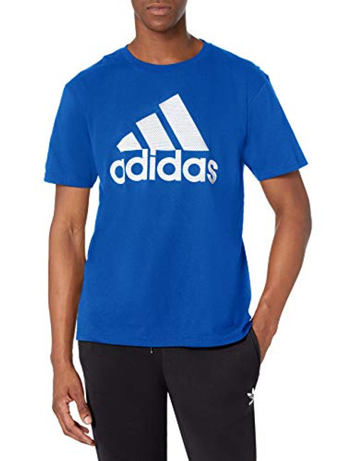 adidas mens Go-To Short Sleeve Tee Blue/White X-Large adidas mens Go-To Short Sleeve Tee Blue/White X-Large