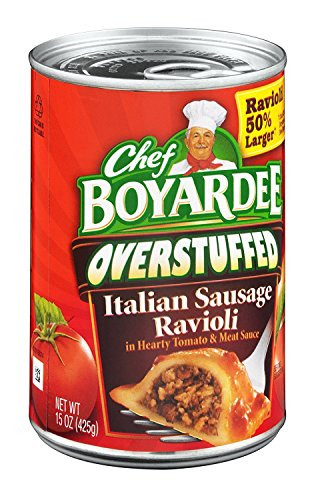 Chef Boyardee- Big Overstuffed Italian Sausage Ravioli- 15oz Can -Pack of 6-