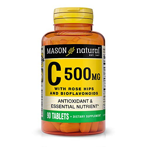 Mason Natural Vitamin C 500 mg with Rose Hips and Bioflavonoids- 90 Tablets