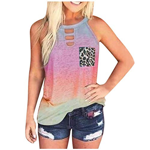 Kinsaiy Summer Tank Tops for Women-Womens Summer Sleeveless Vest Top Tie-Dye Leopard Pockets Loose Blouse Basic Shirts Kinsaiy Summer Tank Tops for Women-Womens Summer Sleeveless Vest Top Tie-Dye Leopard Pockets Loose Blouse Basic Shirts