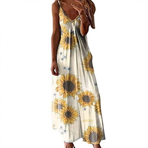 Dress for Women- Summer Tie Dye Colorful Sexy Sleeveless V Neck Maxi Dress Casual Sundress Beach Party Split Long Dresses