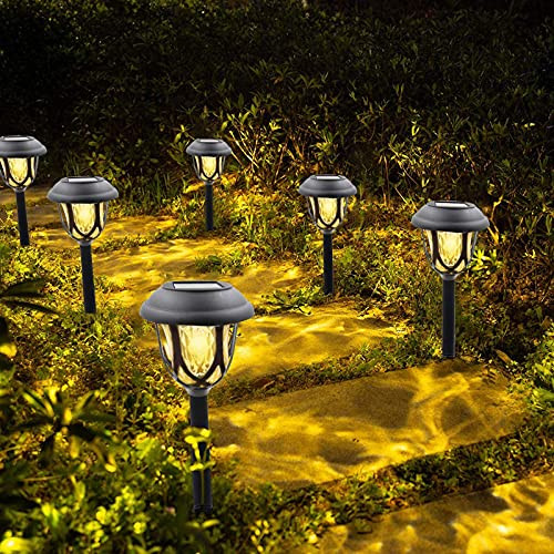 Solar Lights Outdoor Garden- Warm White LED Solar Garden Lights- Solar Pathway Lights Waterproof Solar Powered Garden Yard Lights Solar Landscape Lights for Lawn- Patio- Garden- Walkway-6 Pack- Solar Lights Outdoor Garden- Warm White LED Solar Garden Lights- Solar Pathway Lights Waterproof Solar Powered Garden Yard Lights Solar Landscape Lights for Lawn- Patio- Garden- Walkway-6 Pack-