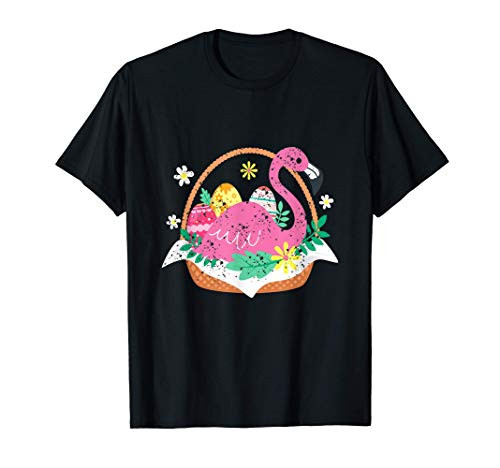 Easter Flamingo Easter Basket Eggs Costume for Kids T-Shirt