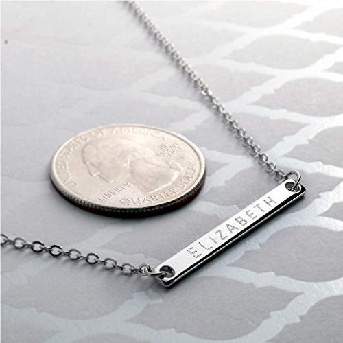 Custom name Necklace on Slim Bar Necklace 16k Gold Silver Rose Gold plated multi occasions valentine's Day Christmas Bridesmaid Wedding gift