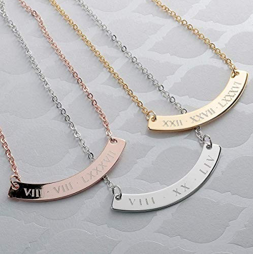 Curved Bar Necklace 16k Gold Silver Rose Gold plated multi occasions valentine's Day Christmas Bridesmaid Wedding gift