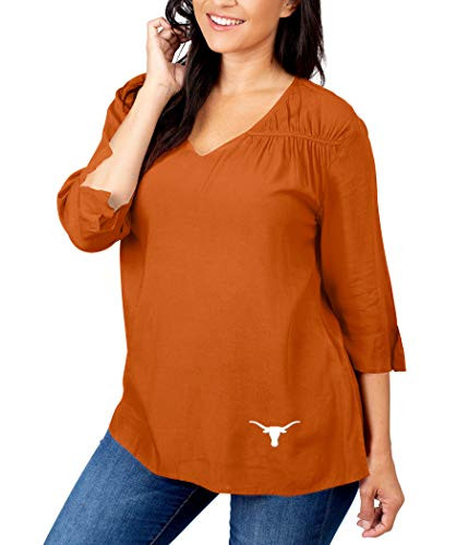 UG Apparel NCAA Texas Longhorns Womens Asymmetrical Flared Sleeve Top- Burnt Orange- Medium