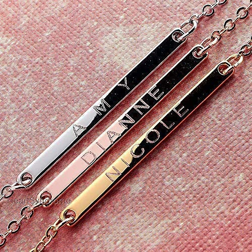 Your name Bar Necklace 16k Gold Silver Rose Gold plated multi occasions valentine's Day Christmas Bridesmaid Wedding gift