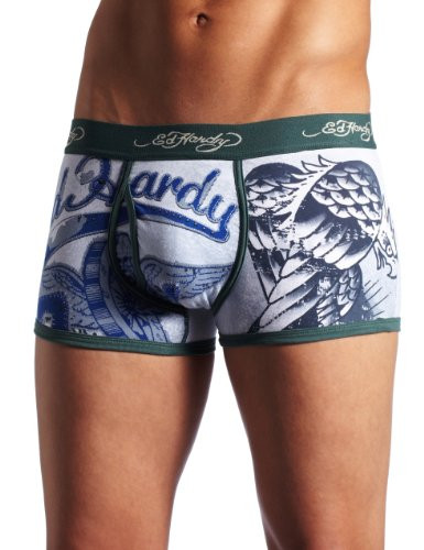 Ed Hardy Men's Premium Bold Eagle Trunk- Teal- Medium