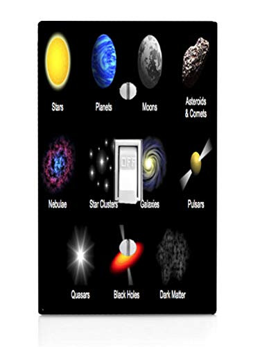 Celestial Objects Planets Sky Space Jumbo Single Toggle Light Switch Plate 3.31x5.6inch