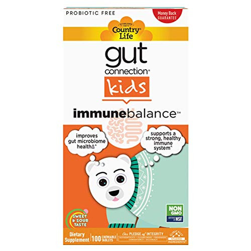Country Life- Gut Connection Kids Immune Balance- Improves Gut Microbiome Health and Supports a Healthy Immune System- 100 Chewable Tablets. Country Life- Gut Connection Kids Immune Balance- Improves Gut Microbiome Health and Supports a Healthy Immune System- 100 Chewable Tablets.