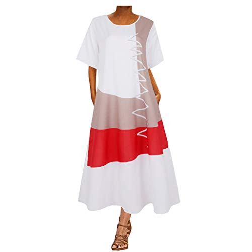 Fekuit Dresses for Womens-Womens Plus Size Dresses Vintage Boho V Neck Sundress Casual Sleeveless Summer Tank Dress White Fekuit Dresses for Womens-Womens Plus Size Dresses Vintage Boho V Neck Sundress Casual Sleeveless Summer Tank Dress White