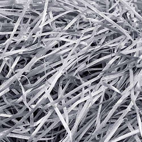 Glitter Raffia Paper Shreds for Gift Box- CINPIUK 100 Gram Gift Basket Filler Shiny Shredded Tissue Paper Filling for Valentine's Day- Wedding- Mother's Day- Christmas- Silver Glitter Raffia Paper Shreds for Gift Box- CINPIUK 100 Gram Gift Basket Filler Shiny Shredded Tissue Paper Filling for Valentine's Day- Wedding- Mother's Day- Christmas- Silver