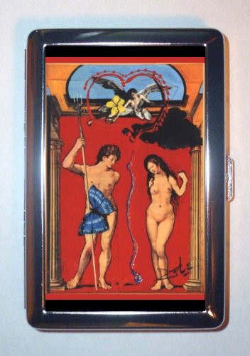 Salvador Dali- Tarot Card Triomphe De L'Amour Stainless Steel ID or Cigarettes Case -King Size or 100mm-
