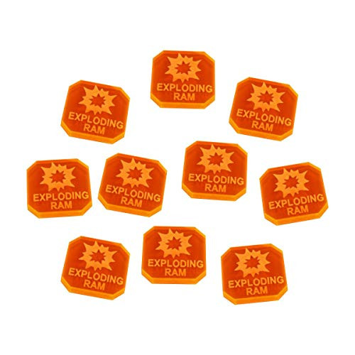 LITKO Gaslands Miniatures Game Exploding Ram Ammo Tokens- Fluorescent Orange -10-