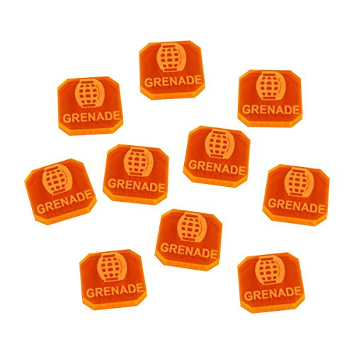 LITKO Gasland Miniatures Game Grenade Tokens- Fluorescent Orange -10-
