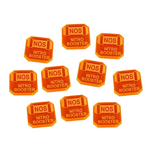 LITKO Gaslands Miniatures Game Nitro Booster Ammo Tokens- Fluorescent Orange -10-